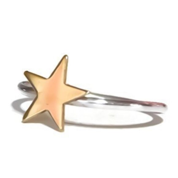 925 Sterling Silver & 14K Gold Filled STAR Ring size 5 - Picture 11 of 14